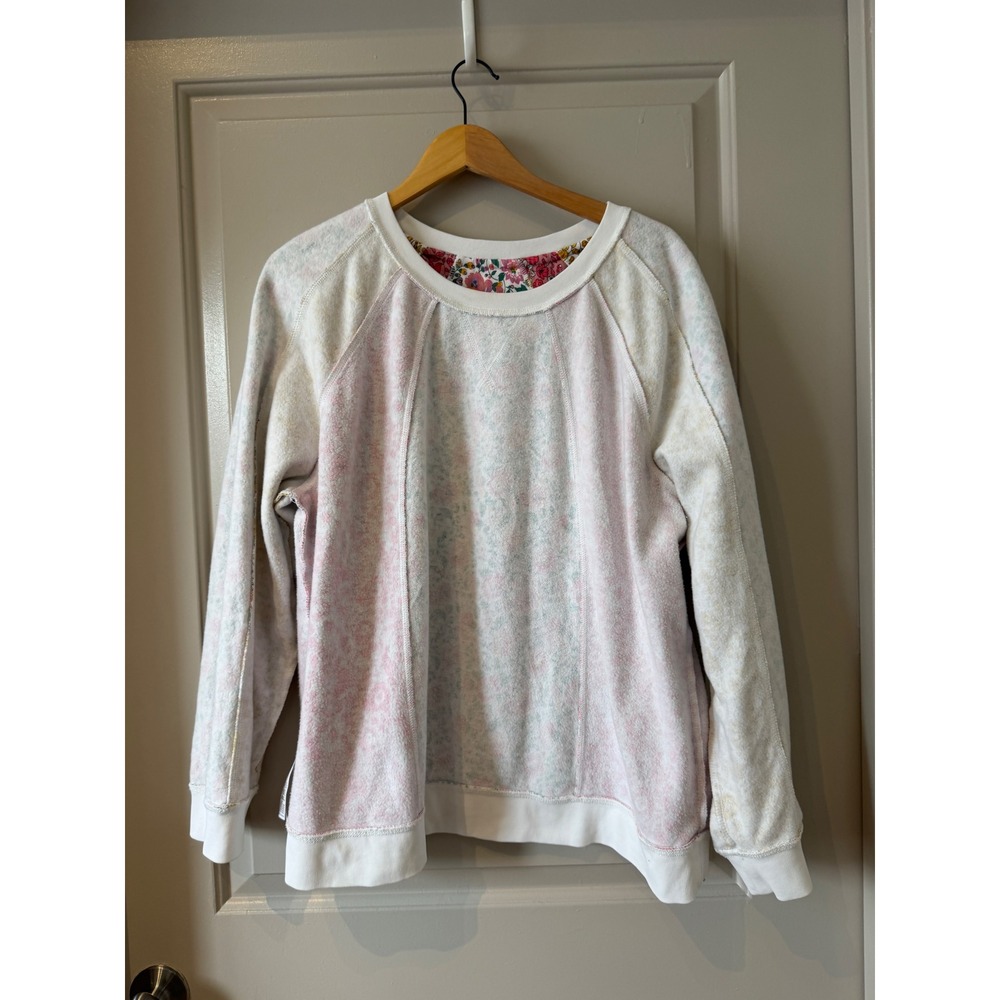 Boden XL Floral Patchwork Sweatshirt Cotton Crewneck Boho Cottagecore - Picture 10 of 14